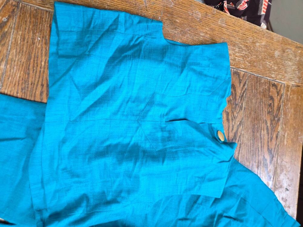 Julia Amory Slim Top Dupioni Top& Deco Jade Teal Pants sz XS - Picture 4 of 7